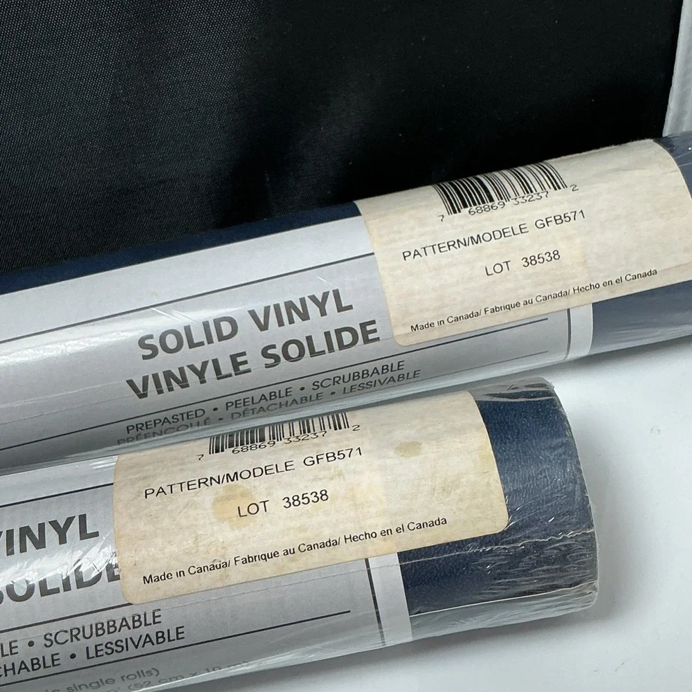 Warner Wallpaper GFB571 Solid Vinyl Blue Textured Lot of 3 Rolls 169 Sq Ft